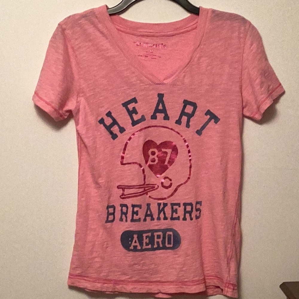 Aeropostale Pink Graphic Short Sleeve Tee